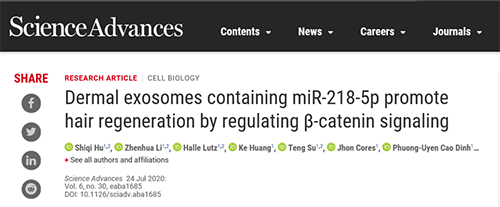 《Science Advances》上颁发了一篇关于脱发的最新钻研进展